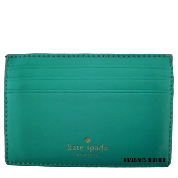 Authentic Kate Spade Robin's Egg Card Holder Case Wallet Tiffany Blue - Picture 3 of 7